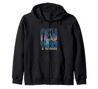 Cielo Nocturno de Nueva York - USA Liberty & One World Word Art Sudadera con Capucha