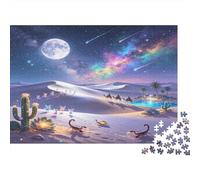 Cielo Nocturno del Desierto Puzzle de 1000 Piezas Papel para Adultos Estrellas Fugaces Relajante Familiar Decoración 52x38cm/1000pcs
