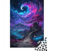 Cielo Nocturno Místico Puzzle de 1000 Piezas Papel para Adultos Sendero Onírico Escena Artística Estrellas Relajación Familia Decoración Regalo 52x38cm/1000pcs