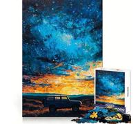 Cielo Nocturno ﹨u Vehículo Todoterreno Rompecabezas para Adolescentes Rompecabezas de 1000 Piezas Juego Inteligente Juego Relajante Patrón de Montaje Regalo Encantador (38x52cm)
