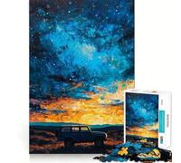 Cielo Nocturno ﹨u Vehículo Todoterreno Rompecabezas para Adolescentes Rompecabezas de 1000 Piezas Juego Inteligente Juego Relajante Patrón de Montaje Regalo Encantador (38x52cm)