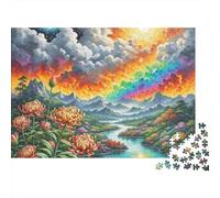Cielo Nubes Arco Iris Valle Paisaje Puzzle de 1000 Piezas Papel para Adultos Puzzle para Toda la Familia Decoración Relax 70x50cm/1000pcs