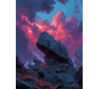 Cielo Pintar por Numeros Adultos, Pintar por Numeros Niños MontañA, Cuadros Manualidades Adultos Kits, DIY Paint by Numbers con Pinceles y Pinturas Acrílicas, Invierno Decoracion, 40x50cm 1-7201