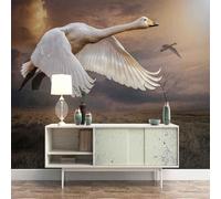 Cielo Tridimensional Prairie White Swan Arte 3D Papel Pintado Pared Fácil Instalación Oficina Sala Estar Sofá Dormitorio TV Fondos Decoración-400cm×280cm
