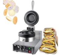 CIELOBLOEN Gofres Elaborador Helados, Waflera Pequeña Prensa Panini y Gofrera - 1300W, Placas Giroscópicas, Seguridad Térmica, para Uso Industrial Diario Single
