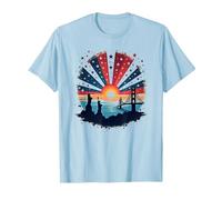 Cielos Rojos, Blancos y Azules Camiseta, Hombre, Azul Bebé, 3XL