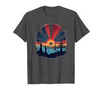 Cielos Rojos, Blancos y Azules Camiseta, Hombre, Jaspeado Oscuro, 3XL