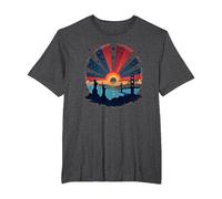 Cielos Rojos, Blancos y Azules Camiseta, Hombre Tallas Grandes, Jaspeado Oscuro, 3X Alto