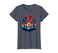 Cielos Rojos, Blancos y Azules Camiseta, Mujer, Azul Jaspeado, 3XL