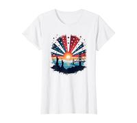 Cielos Rojos, Blancos y Azules Camiseta, Mujer, Blanco, 3XL