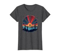 Cielos Rojos, Blancos y Azules Camiseta, Mujer, Jaspeado Oscuro, 3XL