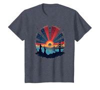 Cielos Rojos, Blancos y Azules Camiseta, Niños, Azul Jaspeado, 3 años