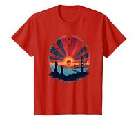 Cielos Rojos, Blancos y Azules Camiseta, Niños, Rojo, 3 años