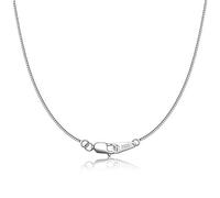 CIELTEAR Collar de cadena de plata de ley 925 para mujer, cadena de caja de 0,8 mm, cadena italiana, súper fuerte, fina y larga, 40,6 cm, 50,8 cm, 60,9 cm, 28 Inch, Plata esterlina, Sin piedra