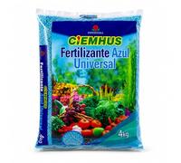 CIEMHUS Fertilizante Azul Universal NPK 10-12-18 con Micronutrientes - Abono Mineral Granulado para Plantas Ornamentales, Huerto, Árboles y Césped, envase 4kg