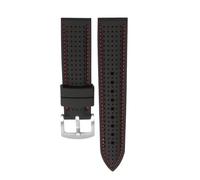 CIEMJSYNF Compatible con Casio Mdv-106 107 Mtp-1374 1375 EFR-516 EQB-500 EQB800 correa de silicona correa de reloj de goma accesorios for hombres(Black red -steel,20mm)