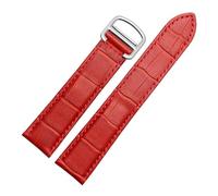 CIEMJSYNF Compatible con reloj Cartier Solo for hombre y mujer, cadena de cocodrilo, azul, rojo, rosa, correa de reloj, pulsera, cinturón 16 18 20 mm(Red silver,20mm)