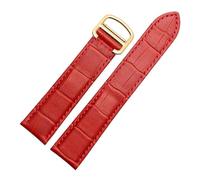 CIEMJSYNF Compatible con reloj Cartier Solo for hombre y mujer, cadena de cocodrilo, azul, rojo, rosa, correa de reloj, pulsera, cinturón 16 18 20 mm(Red gold,16mm)