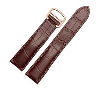 CIEMJSYNF Compatible con reloj Cartier Solo for hombre y mujer, cadena de cocodrilo, azul, rojo, rosa, correa de reloj, pulsera, cinturón 16 18 20 mm(Brown Rose Gold,16mm)