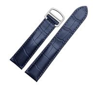 CIEMJSYNF Compatible con reloj Cartier Solo for hombre y mujer, cadena de cocodrilo, azul, rojo, rosa, correa de reloj, pulsera, cinturón 16 18 20 mm(Blue silver,20mm)