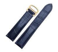 CIEMJSYNF Compatible con reloj Cartier Solo for hombre y mujer, cadena de cocodrilo, azul, rojo, rosa, correa de reloj, pulsera, cinturón 16 18 20 mm(Blue gold,16mm)