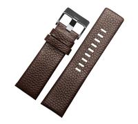 CIEMJSYNF Correa de reloj de cuero compatible con relojes Diesel DZ1405 4323 4344 4427 7257 4283 Pulsera con hebilla en relieve 24 26 28 mm Correa de reloj(Brown Black Buckle,28mm)