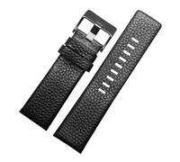 CIEMJSYNF Correa de reloj de cuero compatible con relojes Diesel DZ1405 4323 4344 4427 7257 4283 Pulsera con hebilla en relieve 24 26 28 mm Correa de reloj(Black button,28mm)