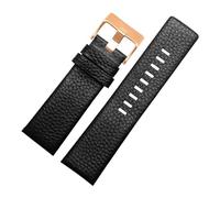 CIEMJSYNF Correa de reloj de cuero compatible con relojes Diesel DZ1405 4323 4344 4427 7257 4283 Pulsera con hebilla en relieve 24 26 28 mm Correa de reloj(Black Rose Button,22mm)