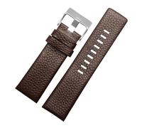 CIEMJSYNF Correa de reloj de cuero compatible con relojes Diesel DZ1405 4323 4344 4427 7257 4283 Pulsera con hebilla en relieve 24 26 28 mm Correa de reloj(Brown steel buckle,28mm)