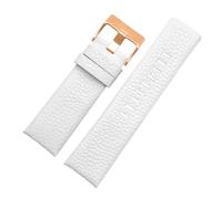 CIEMJSYNF Correa de reloj de cuero compatible con relojes Diesel DZ1405 4323 4344 4427 7257 4283 Pulsera con hebilla en relieve 24 26 28 mm Correa de reloj(White Rose Button,30mm)
