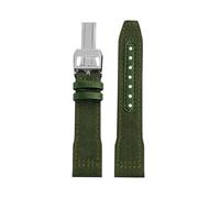 CIEMJSYNF Correa de reloj de lona de nailon for deportes al aire libre, Compatible con IWC Pilot Mark XVIII Spitfire Portugal Series, 20, 21 y 22MM(Army Green silver B,22mm Width)