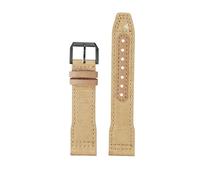 CIEMJSYNF Correa de reloj de lona de nailon for deportes al aire libre, Compatible con IWC Pilot Mark XVIII Spitfire Portugal Series, 20, 21 y 22MM(Khaki black A,20mm Width)