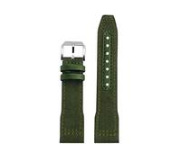 CIEMJSYNF Correa de reloj de lona de nailon for deportes al aire libre, Compatible con IWC Pilot Mark XVIII Spitfire Portugal Series, 20, 21 y 22MM(Army Green silver A,21mm Width)