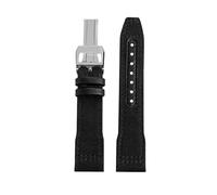CIEMJSYNF Correa de reloj de lona de nailon for deportes al aire libre, Compatible con IWC Pilot Mark XVIII Spitfire Portugal Series, 20, 21 y 22MM(Black silver B,20mm Width)