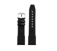 CIEMJSYNF Correa de reloj de lona de nailon for deportes al aire libre, Compatible con IWC Pilot Mark XVIII Spitfire Portugal Series, 20, 21 y 22MM(Black silver A,22mm Width)