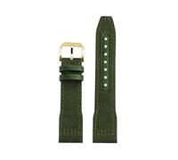 CIEMJSYNF Correa de reloj de lona de nailon for deportes al aire libre, Compatible con IWC Pilot Mark XVIII Spitfire Portugal Series, 20, 21 y 22MM(Army Green gold A,20mm Width)