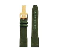 CIEMJSYNF Correa de reloj de lona de nailon for deportes al aire libre, Compatible con IWC Pilot Mark XVIII Spitfire Portugal Series, 20, 21 y 22MM(Army Green gold B,21mm Width)