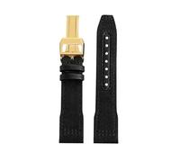 CIEMJSYNF Correa de reloj de lona de nailon for deportes al aire libre, Compatible con IWC Pilot Mark XVIII Spitfire Portugal Series, 20, 21 y 22MM(Black gold B,22mm Width)