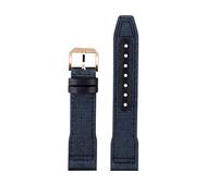 CIEMJSYNF Correa de reloj de lona de nailon for deportes al aire libre, Compatible con IWC Pilot Mark XVIII Spitfire Portugal Series, 20, 21 y 22MM(Blue Rose gold A,22mm Width)