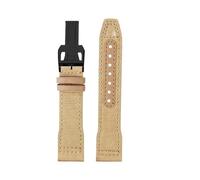 CIEMJSYNF Correa de reloj de lona de nailon for deportes al aire libre, Compatible con IWC Pilot Mark XVIII Spitfire Portugal Series, 20, 21 y 22MM(Khaki black B,22mm Width)