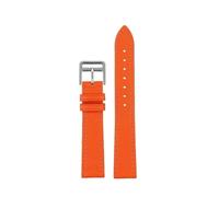 CIEMJSYNF La correa de cuero del reloj es adecuada Compatible con Hermes 14mm 16mm 18mm 20mm pulsera de cuero vacuno suave cómoda y de moda(Orange silver,14mm)