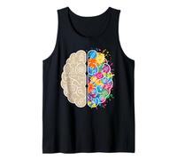 Ciencia Arte Cerebro Izquierda y Derecha Pensamiento Neurociencia Mente Camiseta sin Mangas