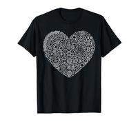 Ciencia Doodle Corazón Física Química Biología Camiseta