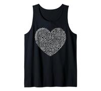 Ciencia Doodle Corazón Física Química Biología Camiseta sin Mangas