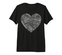 Ciencia Doodle Corazón Física Química Biología Espacial Arte Camiseta Premium