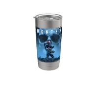 Ciencia Ficción Cyberpunk Soldado Hunter Skull Gamer Vaso térmico de acero inoxidable de doble pared