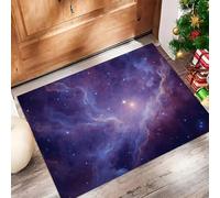 Ciencia Ficción Espacial Felpudo Antideslizante - 80 x 120 cmUniverso Cielo Estrellado Trampa de Tierra Felpudo Exterior e Interior para Entrada Limpia - Fácil de Cuidar - Púrpura