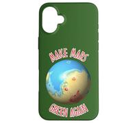 Ciencia Negro Azul Rojo Marte Terraforming Cartografía Carcasa para iPhone 16 Plus