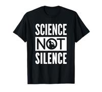 Ciencia no silencio: texto blanco + diseño de icono feminista Camiseta