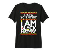 Científico de Datos Melanina Soy Negro Historia Trabajando Mamá Papá Camiseta Premium